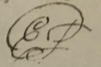 EJ monogram from reverse of NLA NK2038/18