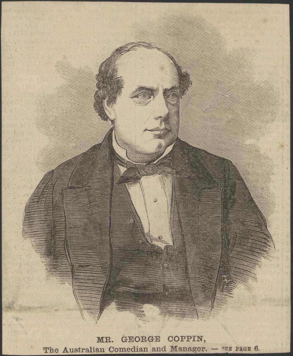 "Mr George Coppin, the Australian comedian and manager" by Samuel Calvert. National Library of Australia nla.obj-135978055